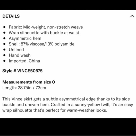 Vince Asymmetrical Yellow Skirt - Picture 6 of 7